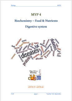 Biochemistry - Digestive system  Assessment (MYP4 15-16)