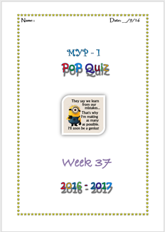 Pop Quiz W37 - Number Systems ( MYP1 // 16-17)